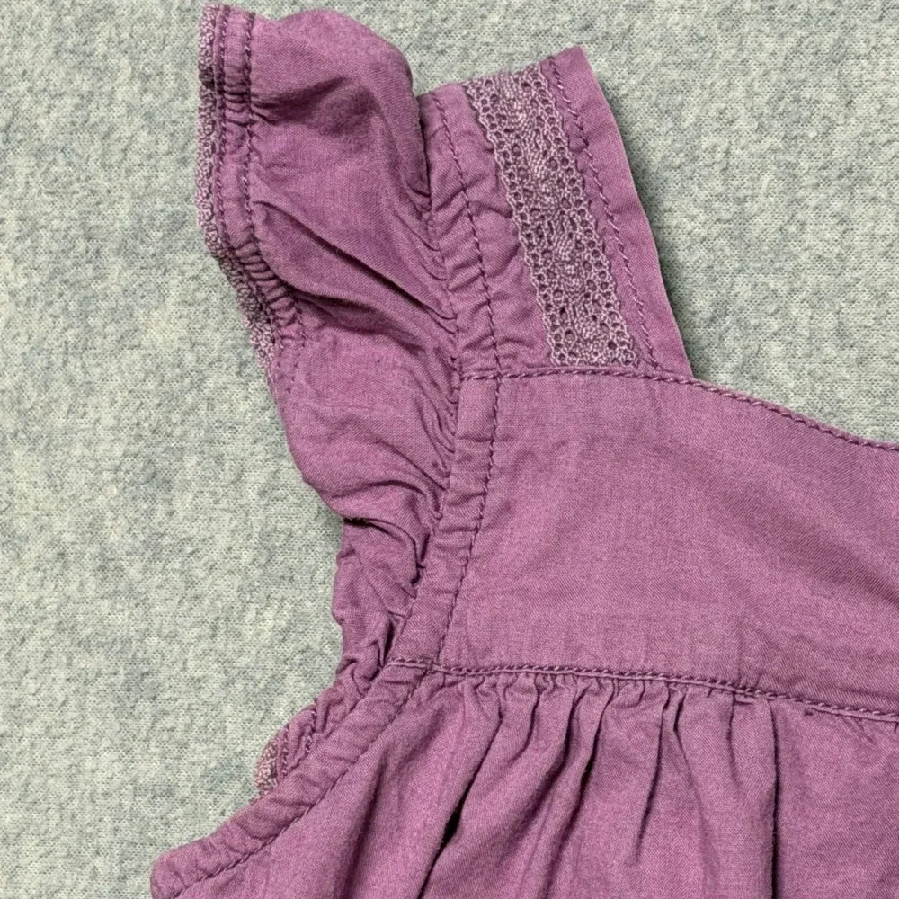 Mini Boden Girls Purple Cotton Lace Flutter Sleeve Dress Size‎ 4-5Y